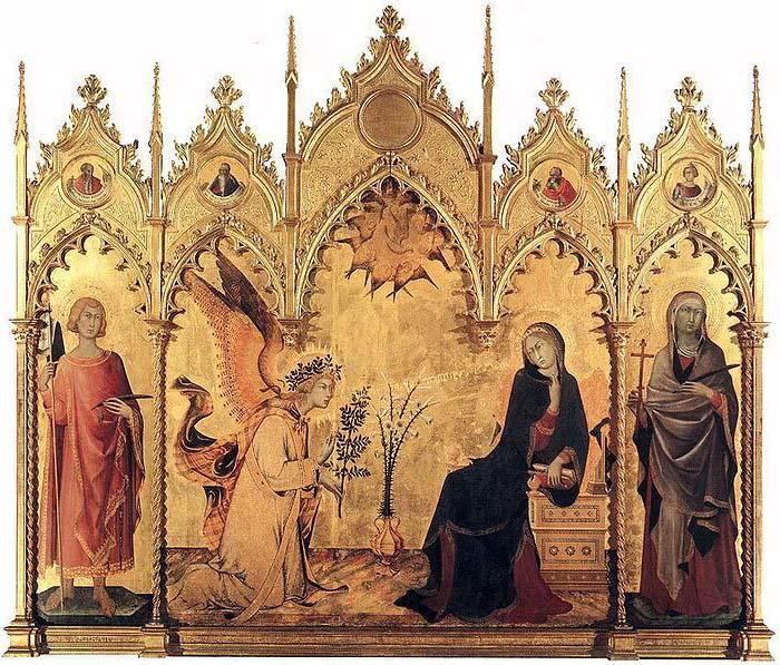 Simone Martini The Annunciation with St. Margaret and St. Asano, Germany oil painting art